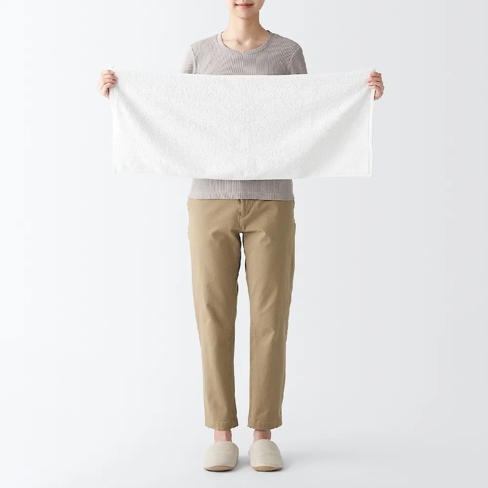 【MUJI 無印良品】棉圈絨雙線織面用巾/可吊掛(柔白/灰色/綠色/粉米/墨黑)成品尺寸:W34×L85 cm