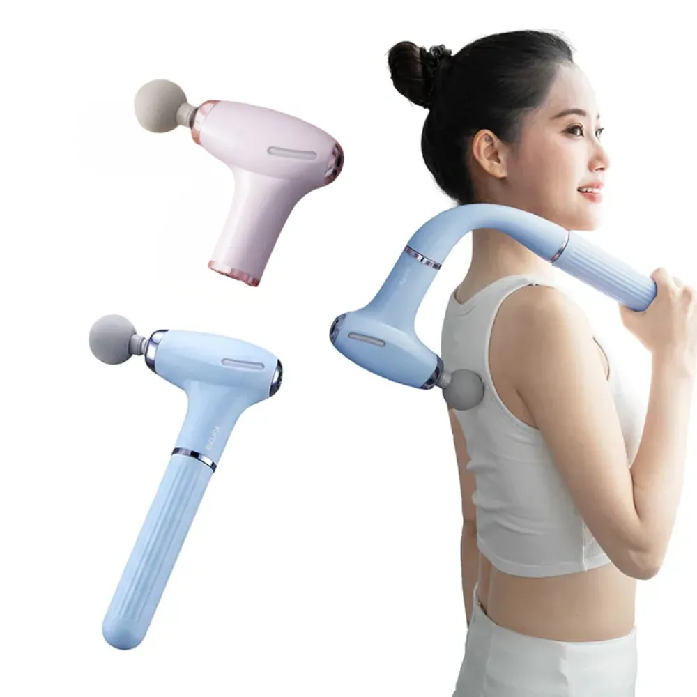 【KINYO】3in1不求人感應式加長筋膜槍FG-90(全身360度皆可按 3種組合方式)