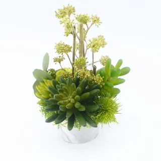 【HUGO DECO 榆果傢飾】果實枝多肉組合香氛植物(擬真植物/人造盆栽/綠化/佈置/禮物)
