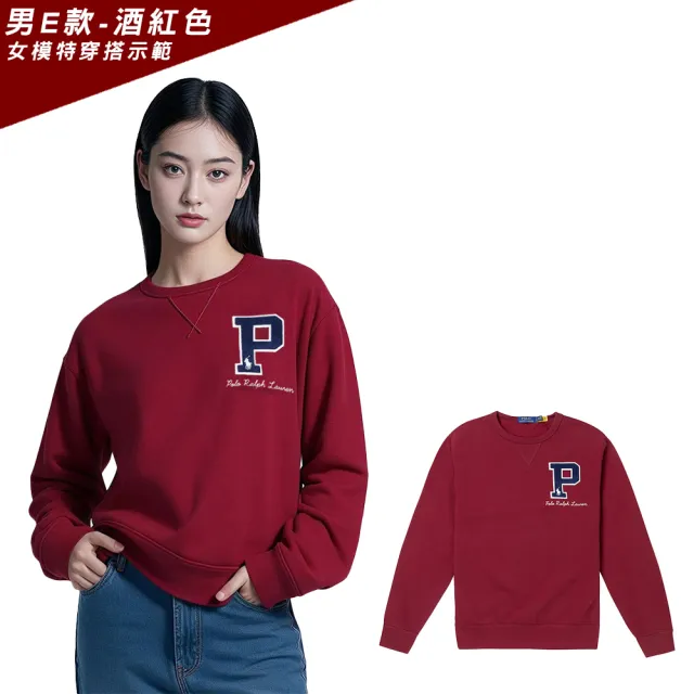 【RALPH LAUREN】RL POLO 經典刺繡小馬文字大學T恤-多色選(鋪棉款/保暖舒適/平輸品)