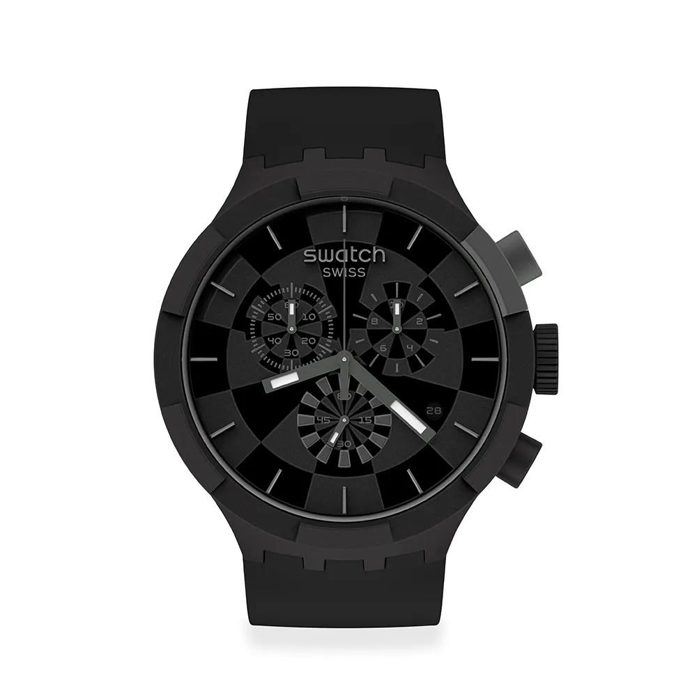 【SWATCH】CHECKPOINT BLACK 大錶面手錶/男錶/女錶/瑞士製造 SB02B400(47mm)