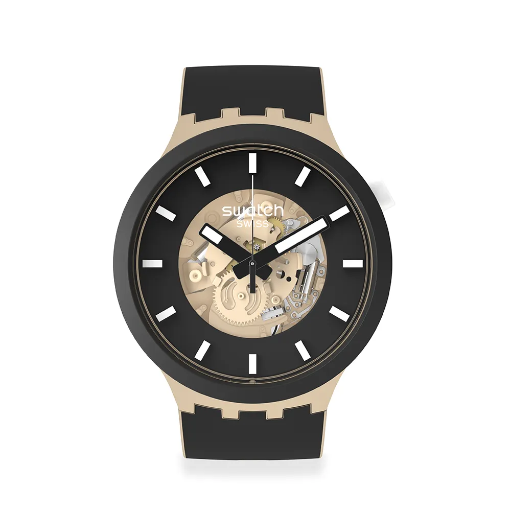 【SWATCH】TIME FOR TAUPE 大錶面手錶/男錶/女錶/瑞士製造 SB03C100(47mm)