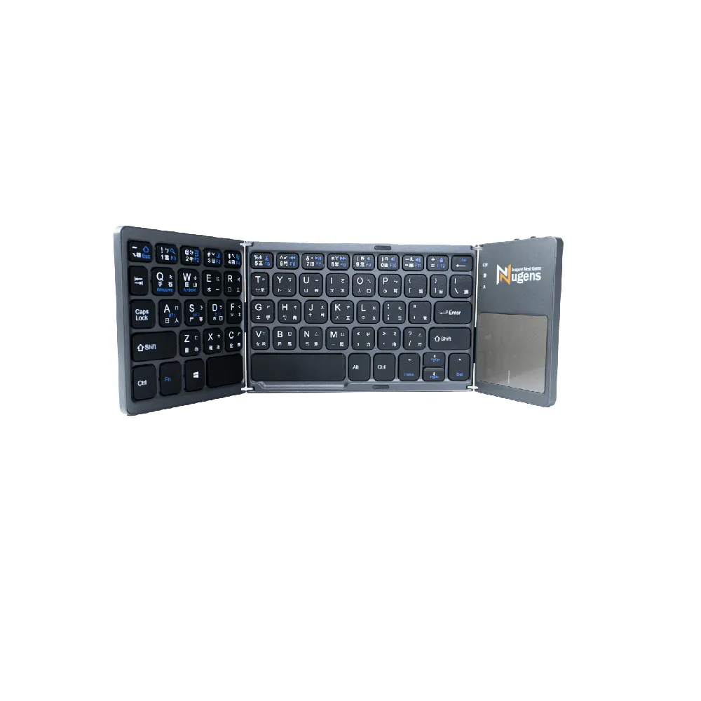 【Nugens 捷視科技】Nugens 三折式藍牙觸控鍵盤 第二代(折疊鍵盤、藍牙鍵盤、攜帶式鍵盤)
