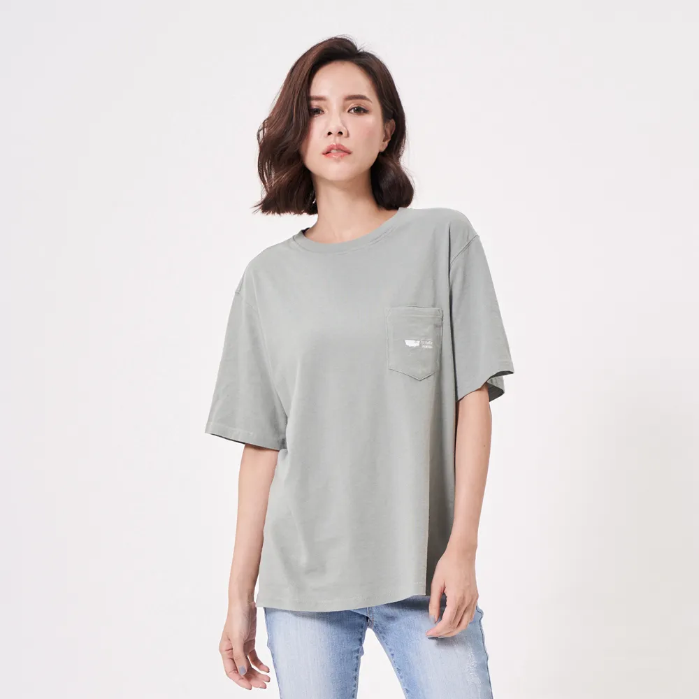 【5th STREET】短袖 短t 上衣 t恤 TEE 有機棉 中性 綠色(570917)