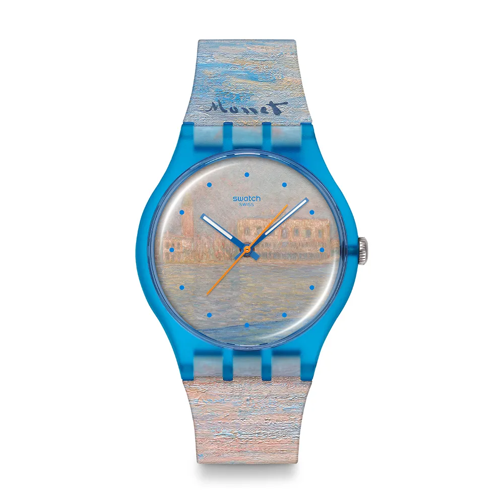 【SWATCH】MONET`S PALAZZO DUCALE 莫內《總督宮》/古根漢美術館聯名 SO29Z150 (41mm)