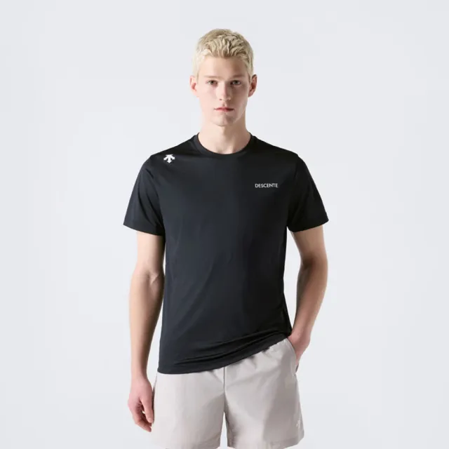 【DESCENTE】短袖上衣 男 快排 ESSENTIAL SHORT-SLEEVE T-SHIRT 黑 SR323RTS77-BLK0