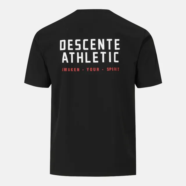 【DESCENTE】短袖上衣 男 快排 WOVEN SHORT SLEEVE T-SHIRT 黑 SR321TTS75-BLK0
