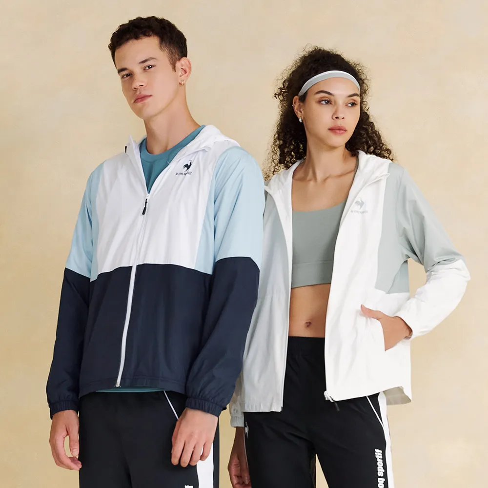 【LE COQ SPORTIF 公雞】防潑水運動基礎防風外套 男女款-4色-LWU61791_LWU62791
