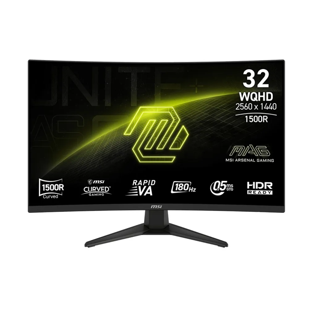 【MSI 微星】雷蛇白色有線電競滑鼠組★MAG 321CQF E18 32型 VA 180Hz 2K 曲面電競螢幕(1500R/AdaptiveSync/