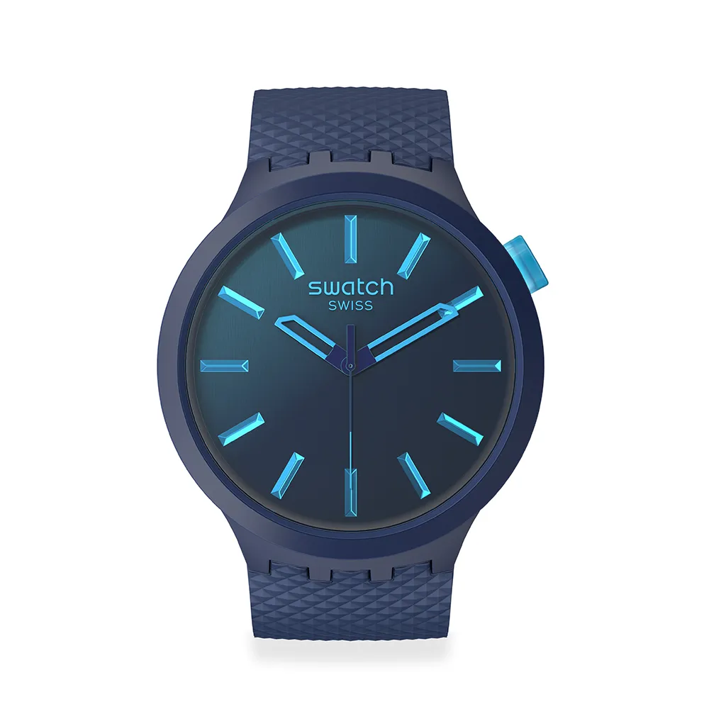 【SWATCH】INDIGO GLOW 大錶面手錶/男錶/女錶/瑞士製造 SB05N113(47mm)