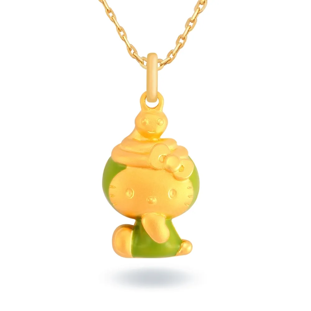 【Just Gold 鎮金店】Hello Kitty 十二生肖-百變Cutie-蛇 黃金吊墜(不含鍊)