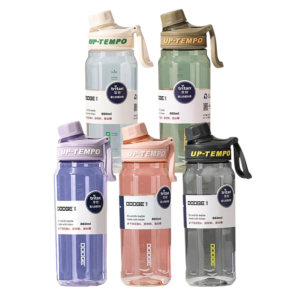 【H&R 安室家】買一送一 Dodge 道奇Tritan扭蓋刻度水壺 運動水壺860ml(H01)