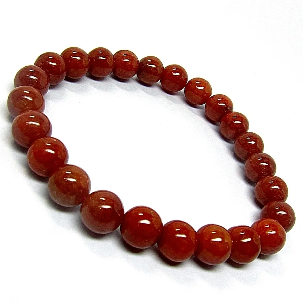 【小樂珠寶】頂級雞油紅紅翡種8mm 翡翠玉石手珠手鍊H80(冰種玻璃種紫羅蘭翡翠專賣店)