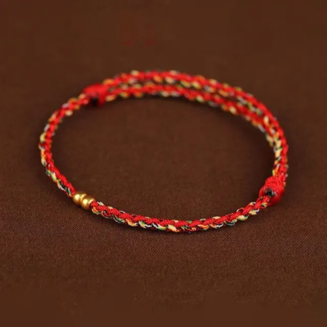 【Penny 珮妮】黃金999 轉運雙金珠 彩繩手鍊(生日禮物 尾牙 新年 結婚 情人節 母親節 交換禮物)