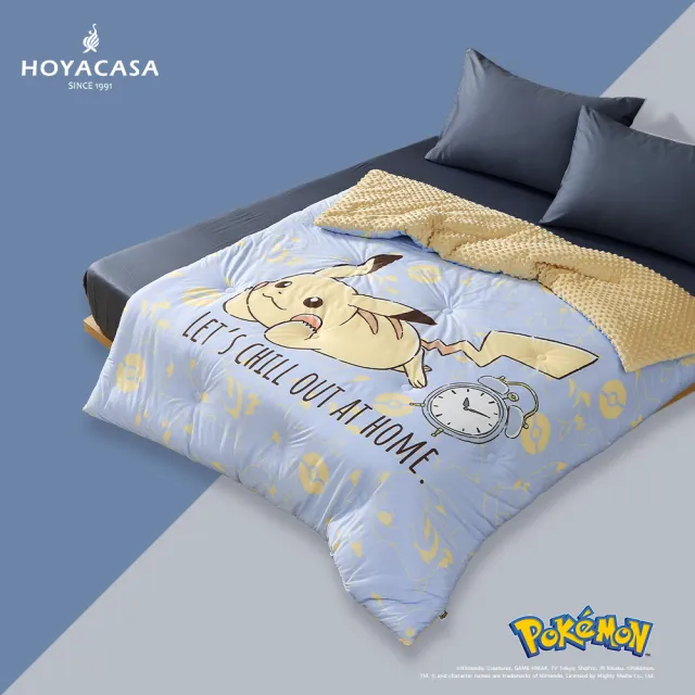 【HOYACASA  禾雅寢具】寶可夢官方授權-暖窩時刻針織荳點毯被(150×200cm)