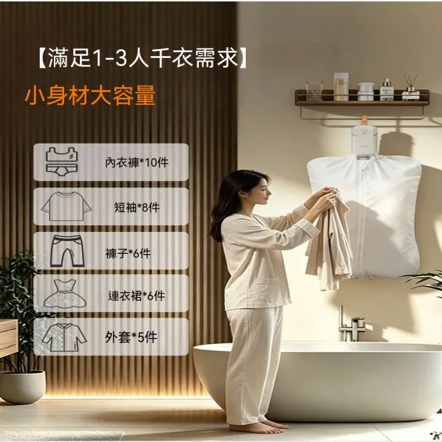 旅行便攜式乾衣機 除菌除螨烘乾機 衣物護理機 家用衣物速乾烘衣設備 全球電壓通用