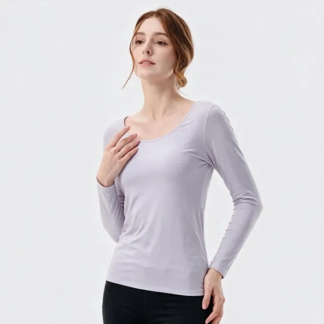 【棉花共和國】二件組 LIFE熾燒厚刷絨女圓領保暖衣 M/L/XL (厚實毛絨、鎖溫親膚、內搭外穿都有型)