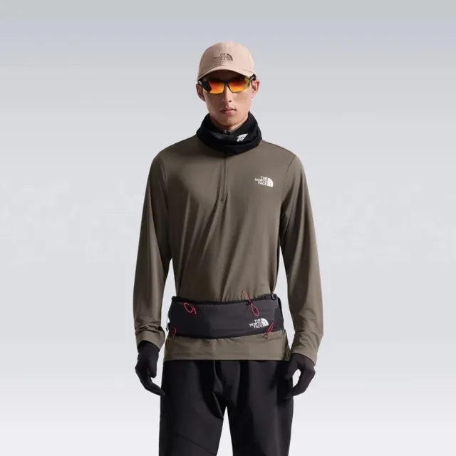 【The North Face】北臉 長袖上衣 男 吸濕排汗 速乾 M 24/7 1/4 ZIP TEE 灰綠 NF0A8KGM21L