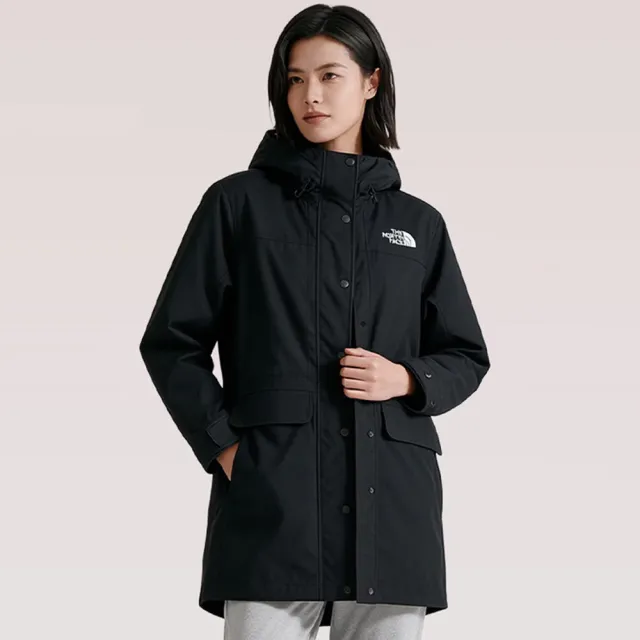 【The North Face】北臉 外套 女 羽絨外套 三合一 長版 防風 防潑水 保暖 W CLASSIC DOWN 黑 NF0A8J70JK3