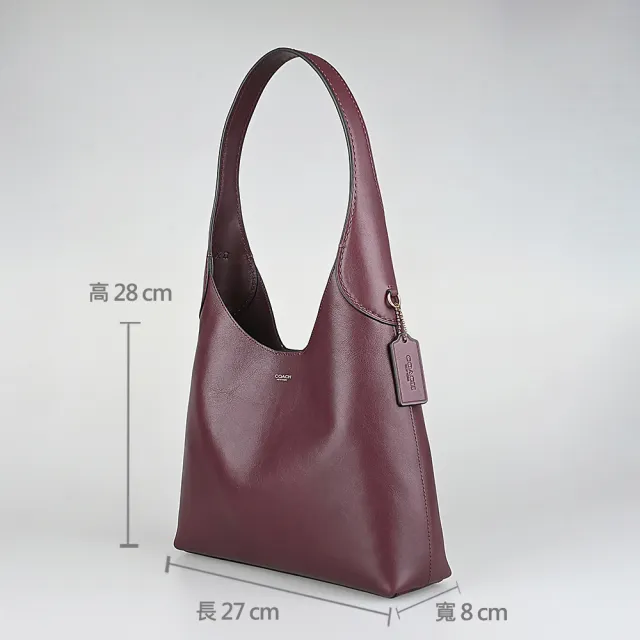【COACH】COACH精品天然皮革Brooklyn燙金磁釦肩背包(小/酒紅)