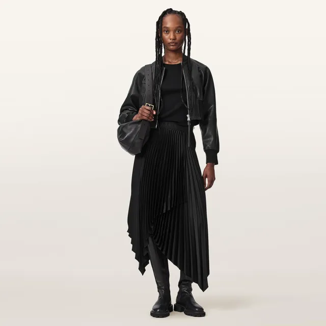 【ALLSAINTS】ELISA 不對稱百褶長裙 W003RF(常規版型)