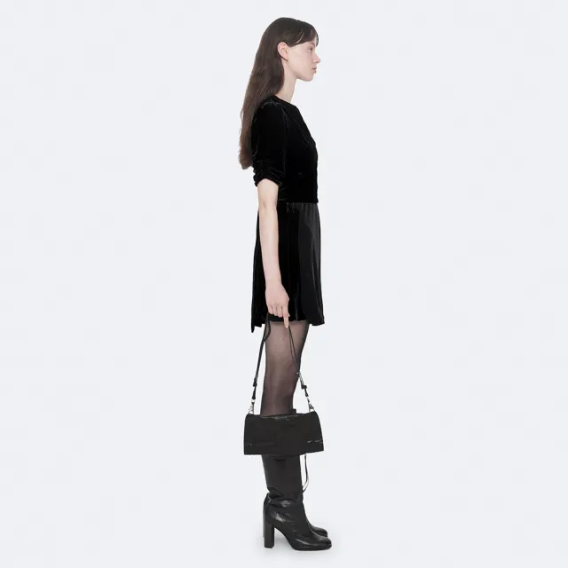 【ALLSAINTS】ENA 絲混紡V領綁帶短洋裝 W255DF(合身版型)