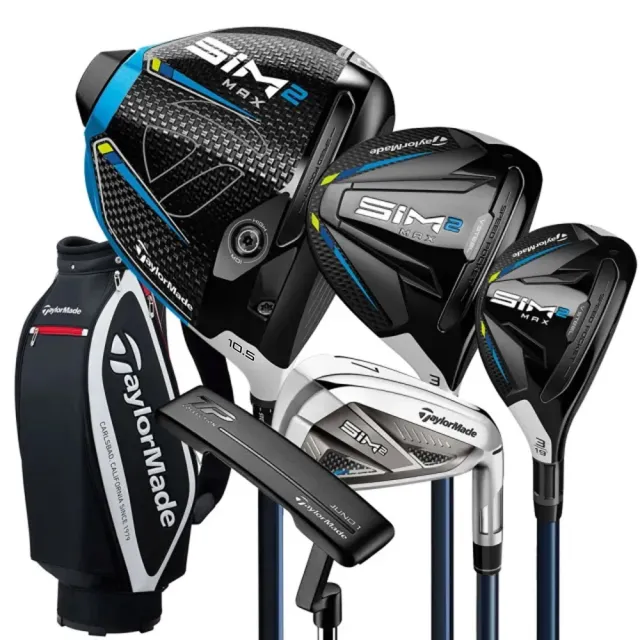 【TaylorMade】SIM2 Max 男用套桿(#1+#3木+#U4鐵木+#5-P+S碳身+1推#N7522226+Bag/11支 邁達康)