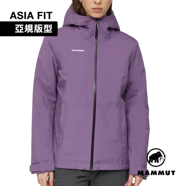 【Mammut 長毛象】Linard HS Thermo Hooded Jacket AF 防水繩化纖保暖連帽外套 帕洛亞紫 女款 #1010-32180