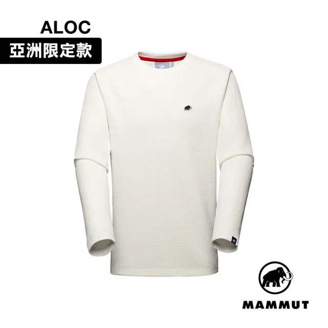 【Mammut 長毛象】Waffle Longsleeve AF 格紋快乾長袖T恤 白色 中性款 #106147