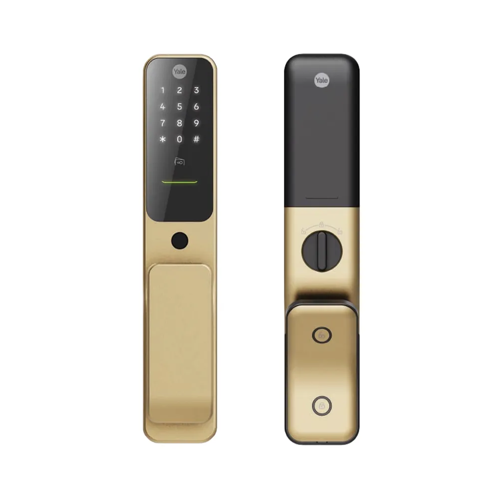 【Yale 耶魯】Yale Hera Pro 焦糖金 四合一 指紋卡片藍芽遠端 智能電子門鎖(原廠公司貨 含基本安裝)