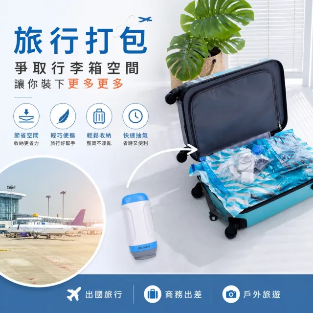 【摩肯】DR. SAVE 抽真空機15件組-衣物食材收納一把罩(XL*2 L*4 S*4 FL*5  電池款)
