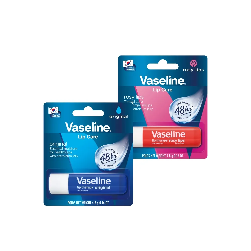 【Vaseline 凡士林】官方直營 滋潤護唇膏4.8g(經典滋潤/玫瑰潤色)