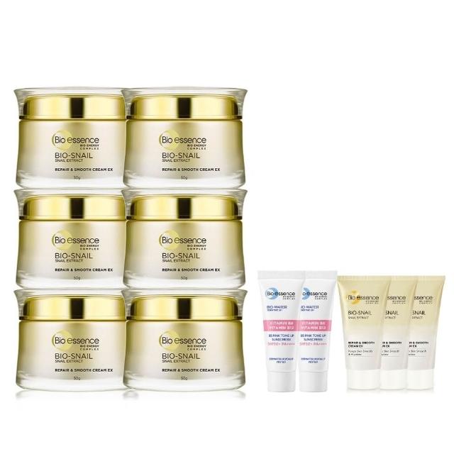 【Bio-essence 碧歐斯】乳霜 BIO蝸牛原液修護嫩滑霜50g(6入組)