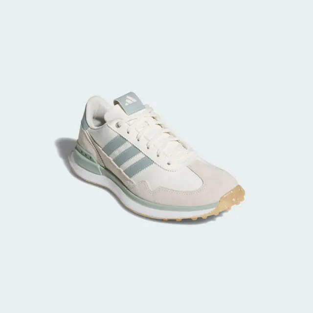 【adidas 愛迪達】W S2G 26 TEX 女 高球鞋 皮革 緩震 無釘 灰綠 白(JQ3563)
