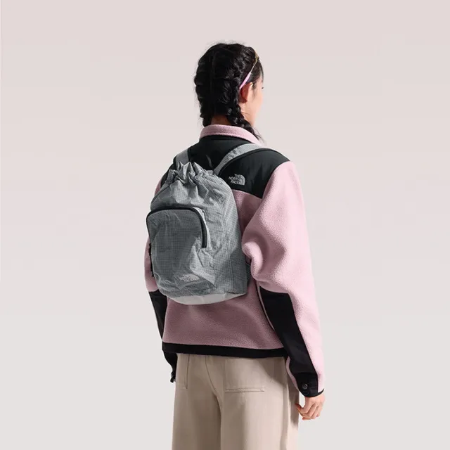 【The North Face】TNF 休閒 防潑水抽繩束口休閒後背包 NEVER STOP CINCH PACK 男 女 淺灰 (NF0A8JFXMYB)