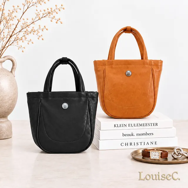 【LouiseC.】Tree House 植鞣革牛皮 手工擦色 菜籃子手提斜背真皮包 2色 GK19266