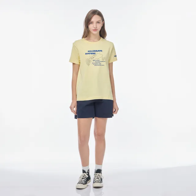 【JEEP】女裝 消暑北極熊印花短袖T恤-黃色