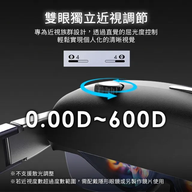 【TOZO】藍牙耳機組★VIZO Z1 PRO沉浸式大螢幕輕量AR智慧眼鏡顯示器(近視調整/120Hz刷新率/1500nits亮度/10
