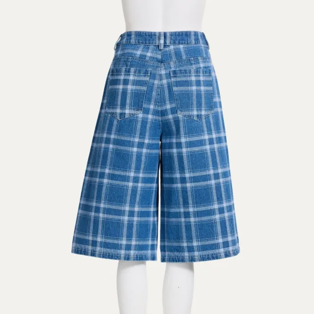 【ILEY 伊蕾】修身純棉牛仔五分褲(藍；M-XL；1264388615)