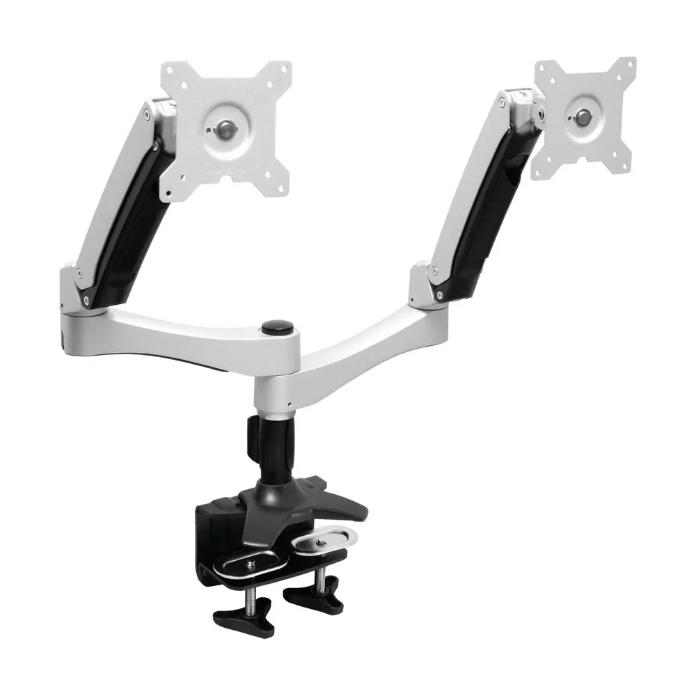 【He】32吋以下LED/LCD鋁合金夾桌型互動式雙螢幕架(H40ATC)
