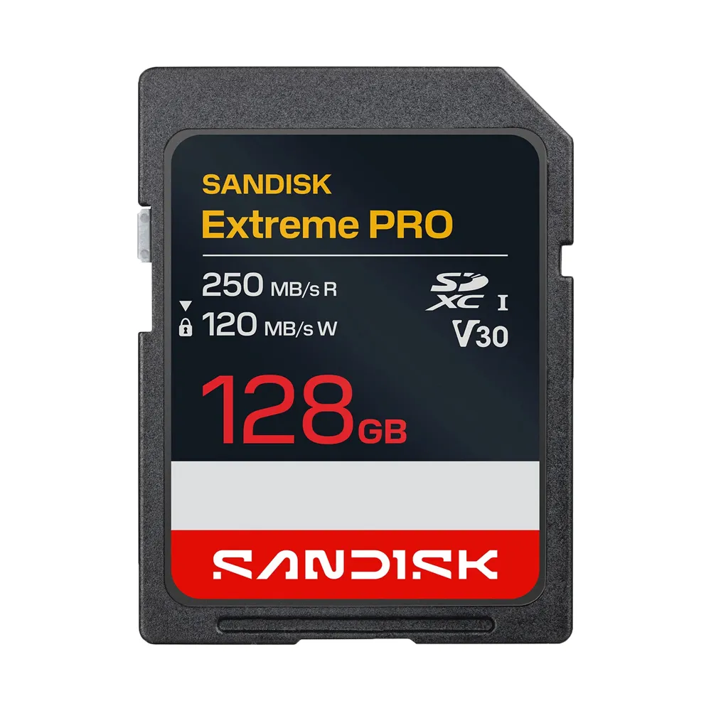 【SanDisk 晟碟】128GB 250MB/s Extreme PRO SDXC SD UHS-I V30 U3 記憶卡(平輸)