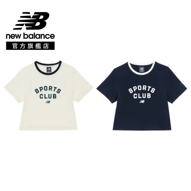 【NEW BALANCE】NB 短版短袖上衣_女性_米杏/藍色任選_WT62T7UMCIC_WT62T7UMNNY(亞版 版型正常)