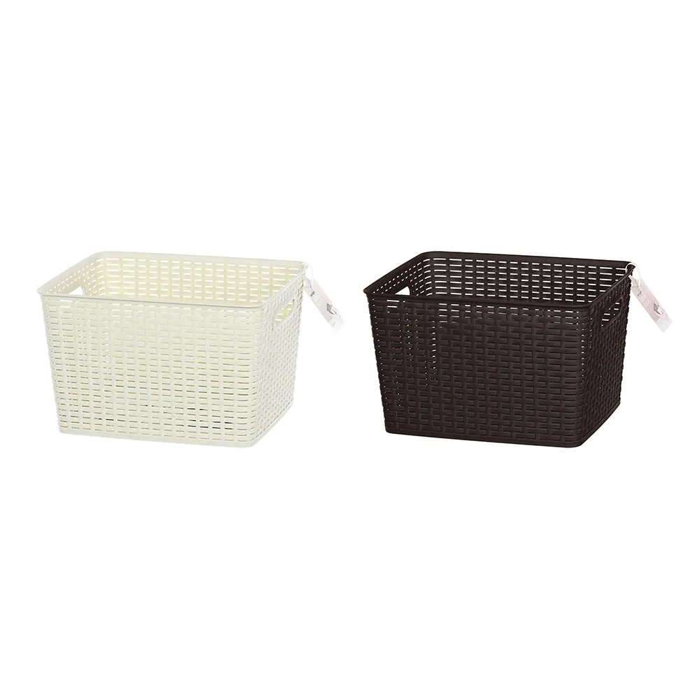【KEYWAY 聯府】藤森收納籃19L-12入 顏色隨機(置物籃 藤紋 鄉村風 MIT台灣製造)