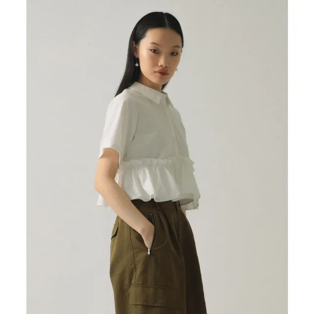 【BEAMS】官方旗艦館 Ray BEAMS / 女裝 荷葉邊下擺 短版 襯衫
