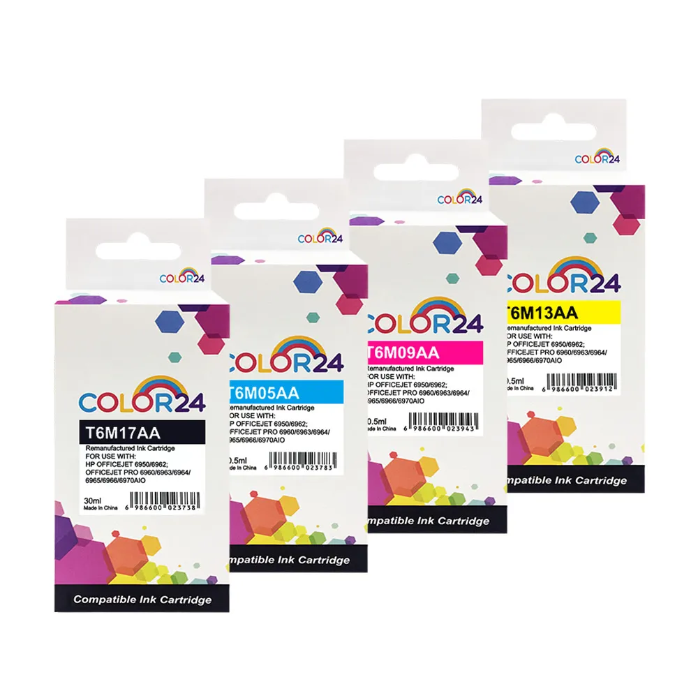【COLOR24】for HP 1黑3彩 T6M17AA/T6M05AA/T6M09AA/T6M13AA 905XL 環保墨水匣(適用HP OfficeJet Pro 6960)