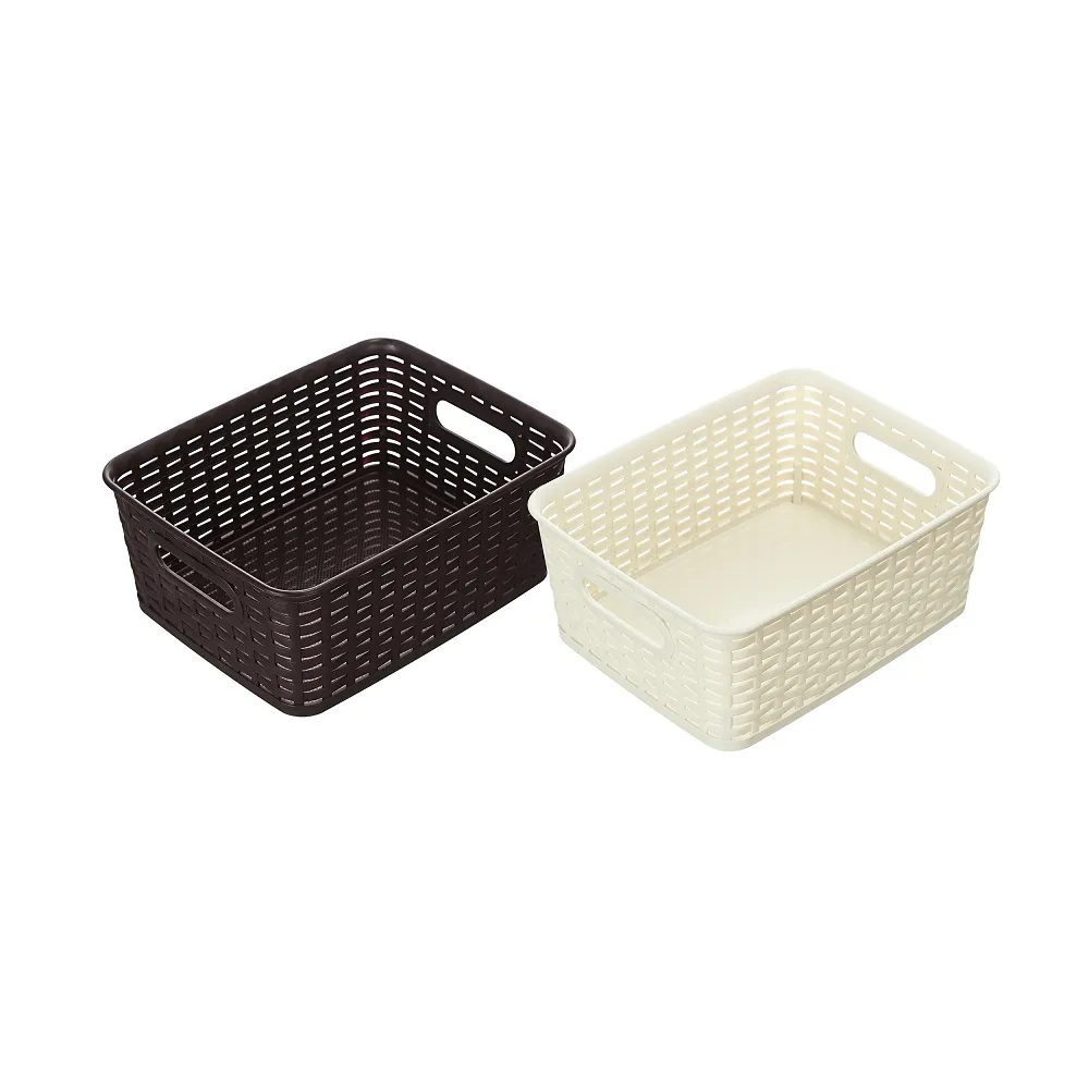 【KEYWAY 聯府】藤森收納籃4L-6入 顏色隨機(置物籃 藤紋 鄉村風 MIT台灣製造)