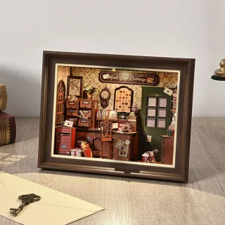【ArtLife 藝術生活】ZR05 郵局小屋+防塵板+USB供電免電池 (微縮藝術精品 娃娃屋 DIY 交換禮物)