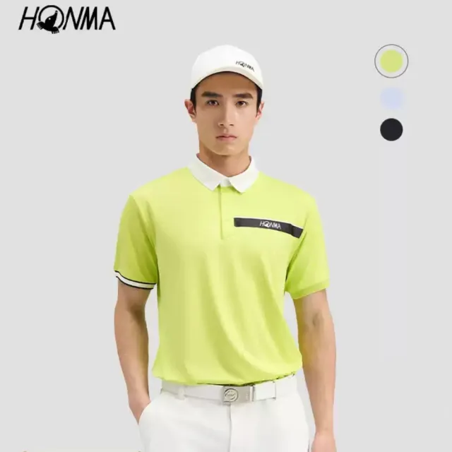 【HONMA 本間高爾夫】男款透氣短袖polo衫 2026春夏款 日本高爾夫專業品牌(M-2XL 藍色 HMMX707R101)
