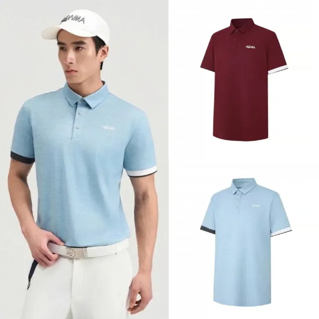【HONMA 本間高爾夫】男款絲質短袖polo衫 2026春夏款 日本高爾夫專業品牌(M-2XL 水藍/酒紅 HMMX707R112)