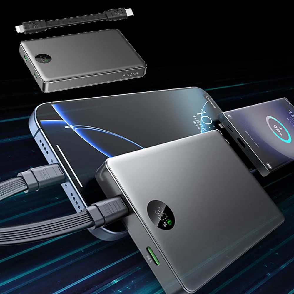 22.5W智能斷電行動電源 雙向快充行動電源 USB-C/Lightning自帶雙頭線 可上飛機(10000mAh)